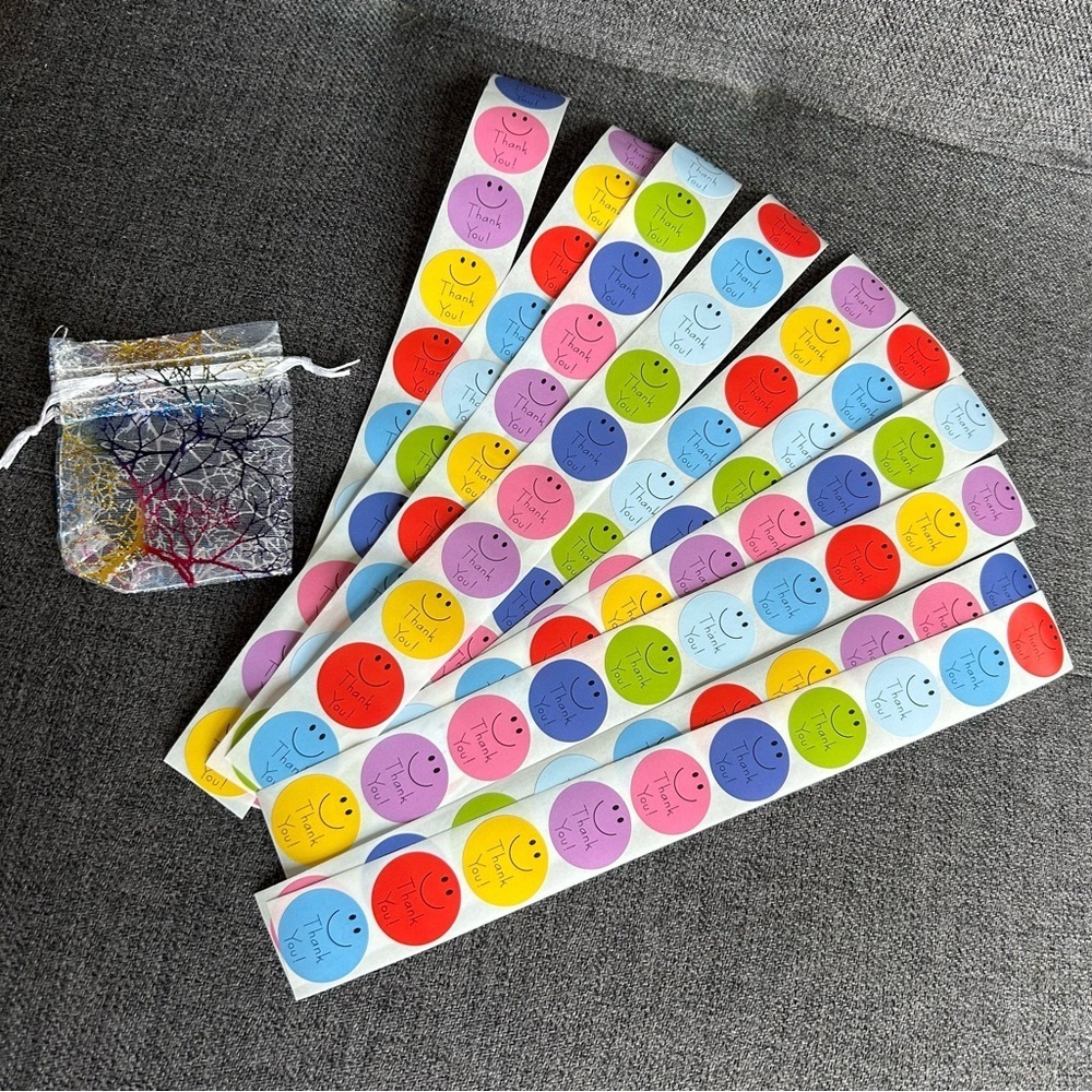100 Count - Colorful Smiley Face Stickers, 1 inch